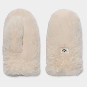 NWT UGG Faux Fur Mitten Ivory 4-6 year old size microfur lined see pictures cute